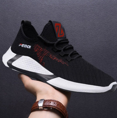 New Sports Shoes Men's Breathable Casual Mesh Shoes Comfort Increase Lace-up Non-slip Low-top Running Shoes null