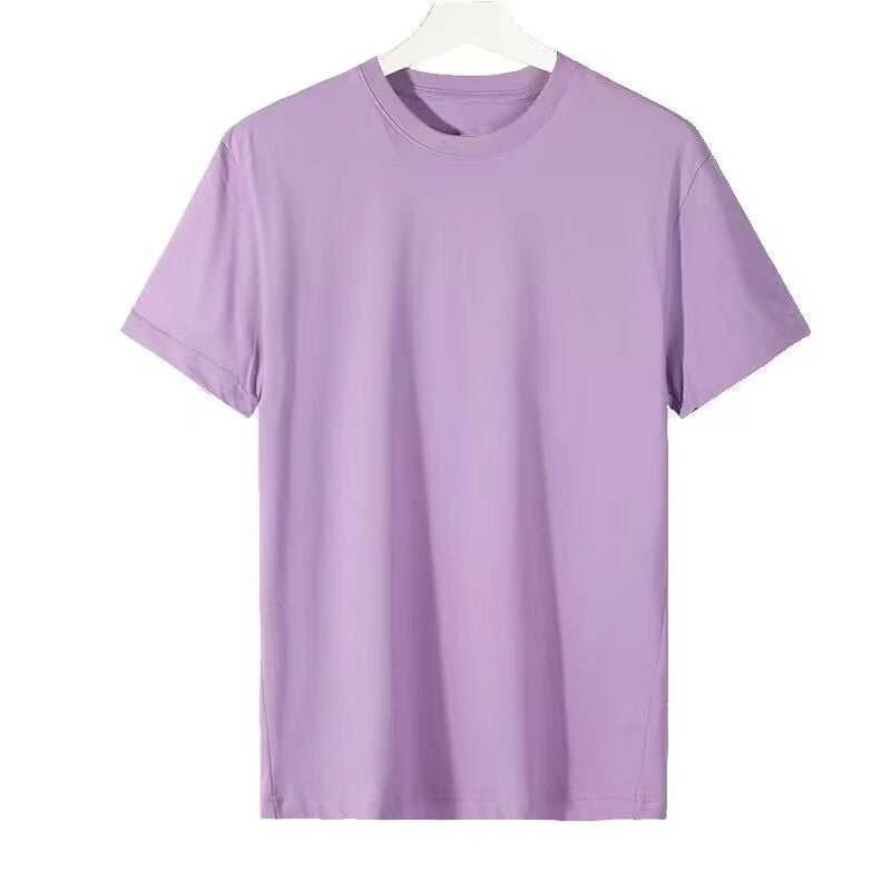 Solid Color Loose Half Sleeve Men's T-shirt null