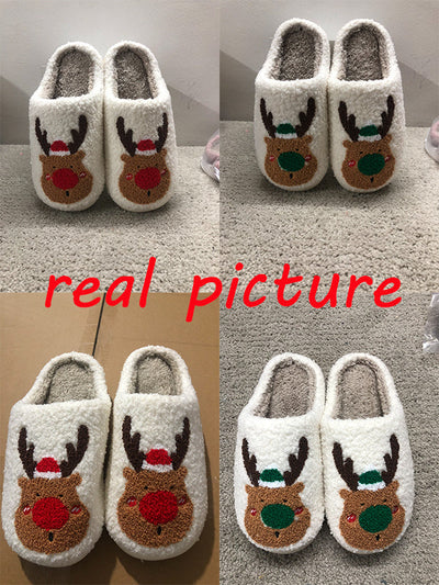 Christmas Shoes Winter Home Slippers Elk Soft Cozy Bedroom Slipper Slip On House Shoes null