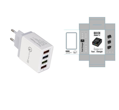 USB Charger Quick Charge 3.0 4 Phone Adapter For Tablet Portable Wall Mobile Charger Fast Charger null