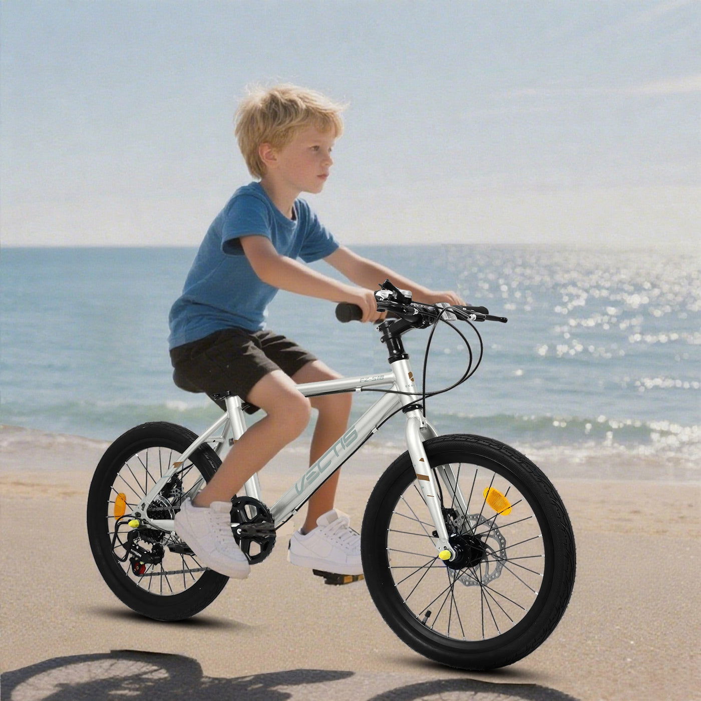 A20183 Kids Bike For 6-12 Years Old, 20 Inch Children's Bicycle For Boys Girls, 7-Speed Steel Frame, , Dual Disc Brakes, 20x1.75 Inch Tires Road Bike, 4 Color Options null
