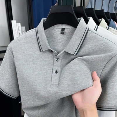 Summer Lapel Mercerized Cotton T-shirt Loose Breathable null