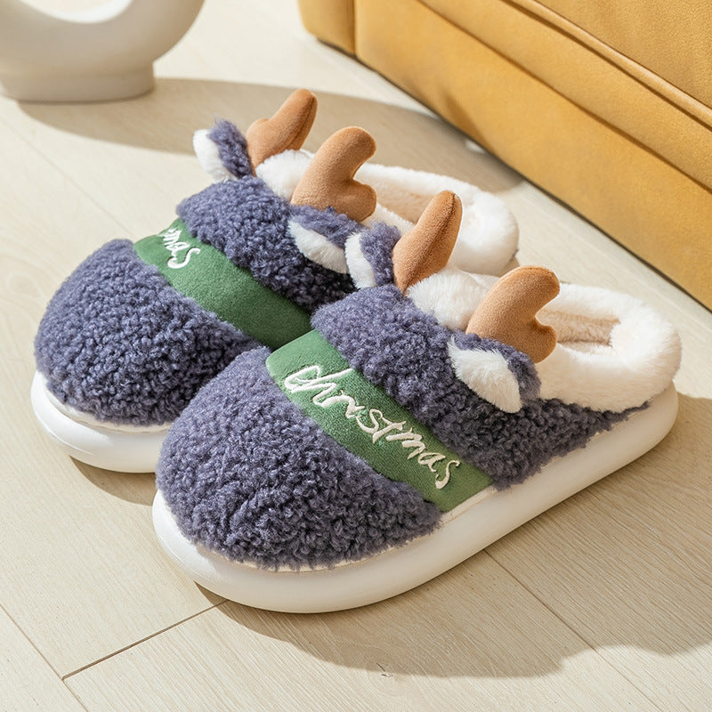 Christmas Shoes Winter Home Slippers Elk Soft Cozy Bedroom Slipper Slip On House Shoes null