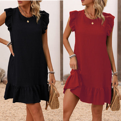 Elegant Solid Color Sleeveless Dress Women null