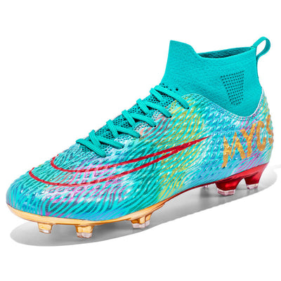 Men's Outdoor Training Gold-plated Bottom High-top Soccer Shoes null