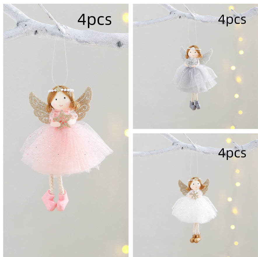 Christmas Winter Mesh Angel Big Eyes Girl Pendant null
