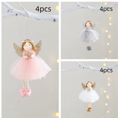 Christmas Winter Mesh Angel Big Eyes Girl Pendant null
