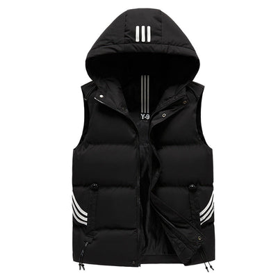 Men's Coat Hooded Thickened Warm Waistcoat Cotton Vest null