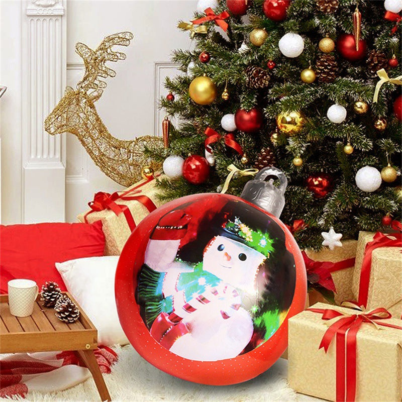 Christmas Ornament Ball Outdoor Pvc 60CM Inflatable Decorated Ball PVC Giant Big Large Balls Xmas Tree Decorations Toy Ball null