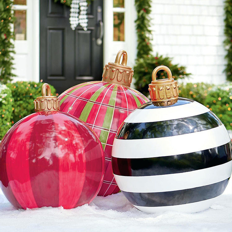 Christmas Ornament Ball Outdoor Pvc 60CM Inflatable Decorated Ball PVC Giant Big Large Balls Xmas Tree Decorations Toy Ball null