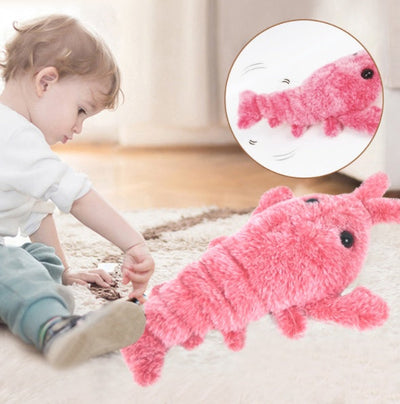 Pet Toys Electric Jumping Shrimp USB Charging Simulation Lobster Funny Cat Plush Pets Toy null