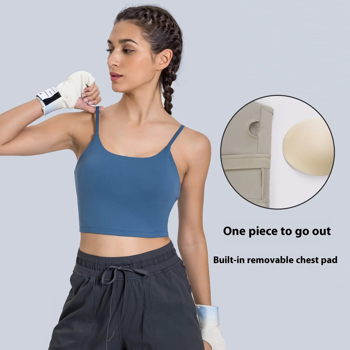 Yoga Jacket Women's Sports Underwear With Chest Pad Thin Belt Beauty Back null