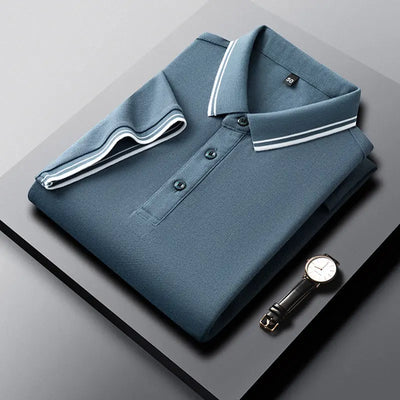 Summer Lapel Mercerized Cotton T-shirt Loose Breathable null