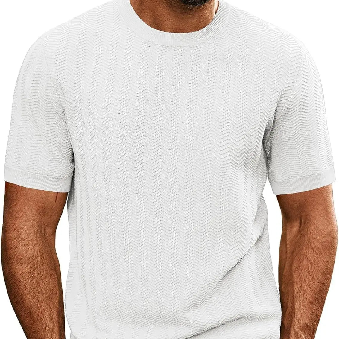 Men's Summer Hollow Breathable Sweater Solid Color T-shirt null
