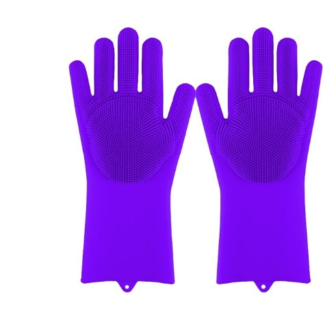 Silicone Heat-resistant Cleaning Brush Scrubbing Gloves null