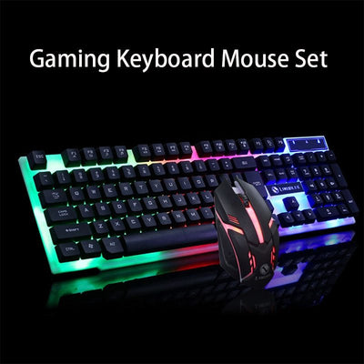 GTX300 Gaming CF LOL Gaming Keyboard Mouse Glowing Set null
