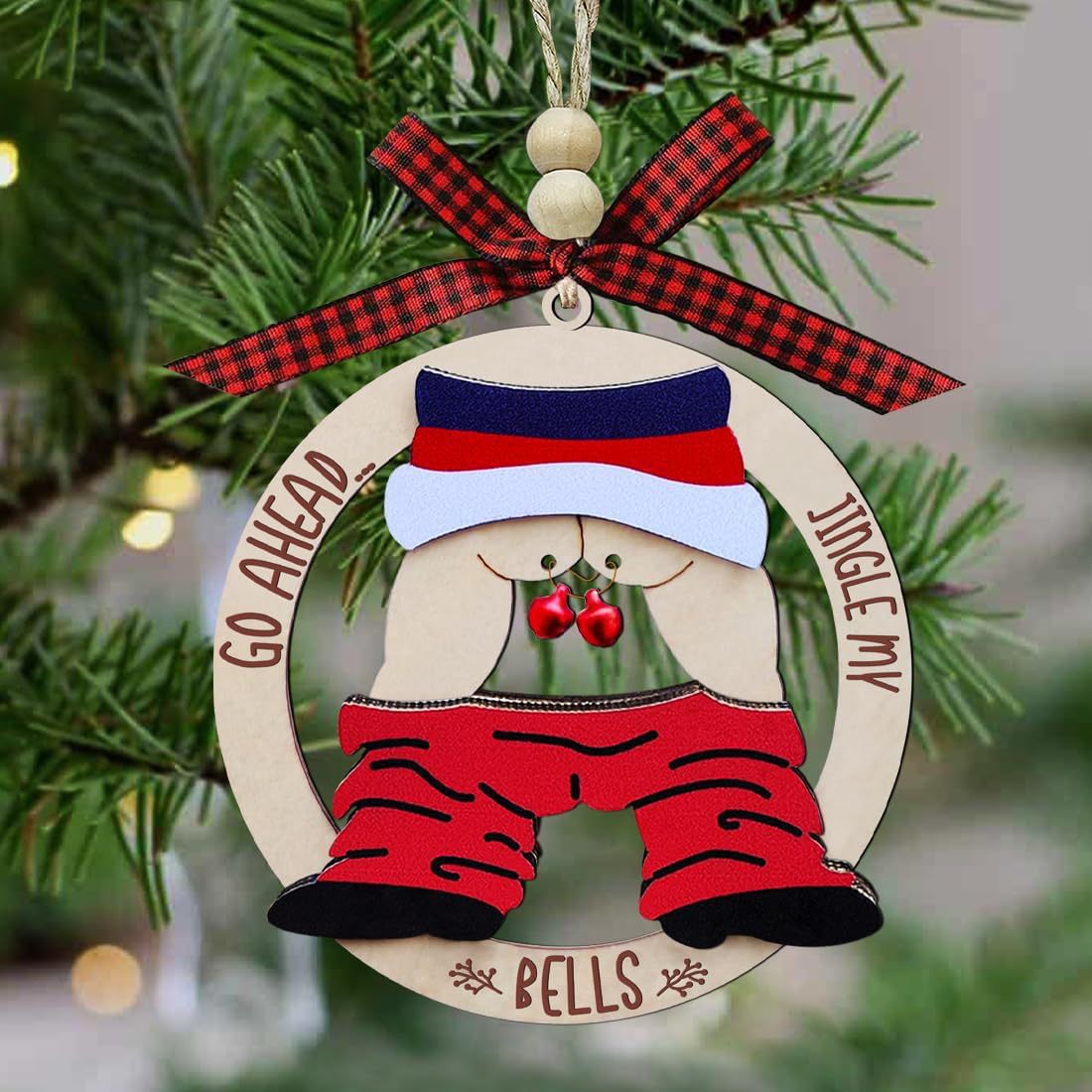 Christmas Gift Pendant Bell Wooden Hanging Decoration Pendant null