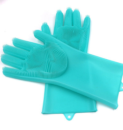 Silicone Heat-resistant Cleaning Brush Scrubbing Gloves null