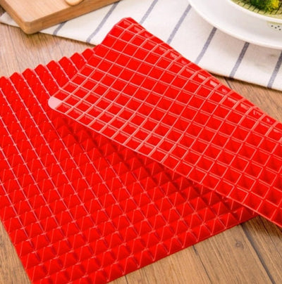 Non-Stick Silicone Pyramid Cooking Mat Baking Mat With Grid Versatile Oven BBQ Cooking Mat Heat-Resistant Mat Kitchen Tools Kitchen Gadgets null