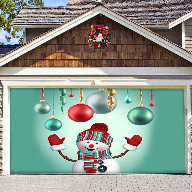 Christmas Background Hanging Cloth Garage Door Patch Holiday Party null