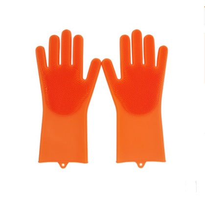 Silicone Heat-resistant Cleaning Brush Scrubbing Gloves null