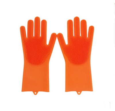 Silicone Heat-resistant Cleaning Brush Scrubbing Gloves null
