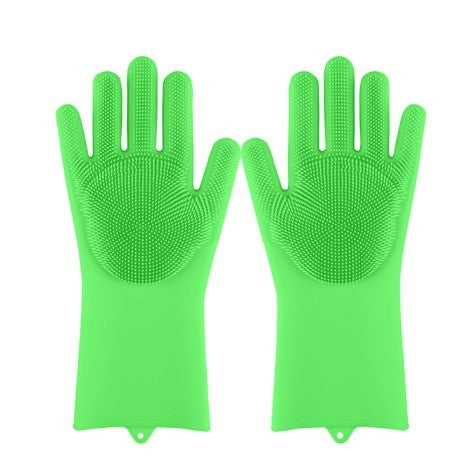 Silicone Heat-resistant Cleaning Brush Scrubbing Gloves null