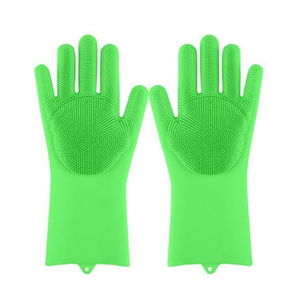 Silicone Heat-resistant Cleaning Brush Scrubbing Gloves null