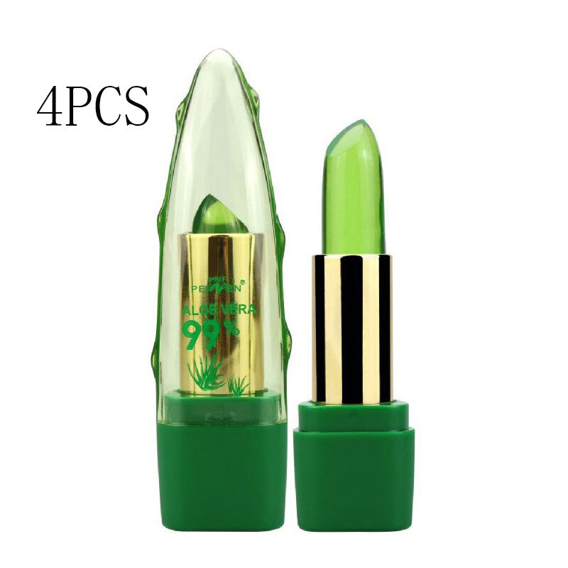 Aloe Vera Gel Color Changing Lipstick Gloss  Moisturizer Anti-drying Desalination Fine-grain Lip Blam Care null