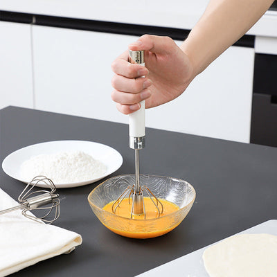 Semi-automatic Stainless Steel Egg Beater Whisk Hand Pressure Rotating Manual Mixer Egg Tools Cream Stirrer Kitchen Accessories null