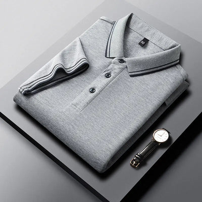 Summer Lapel Mercerized Cotton T-shirt Loose Breathable null