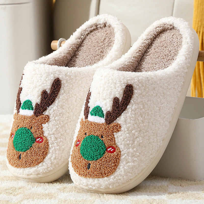 Christmas Shoes Winter Home Slippers Elk Soft Cozy Bedroom Slipper Slip On House Shoes null