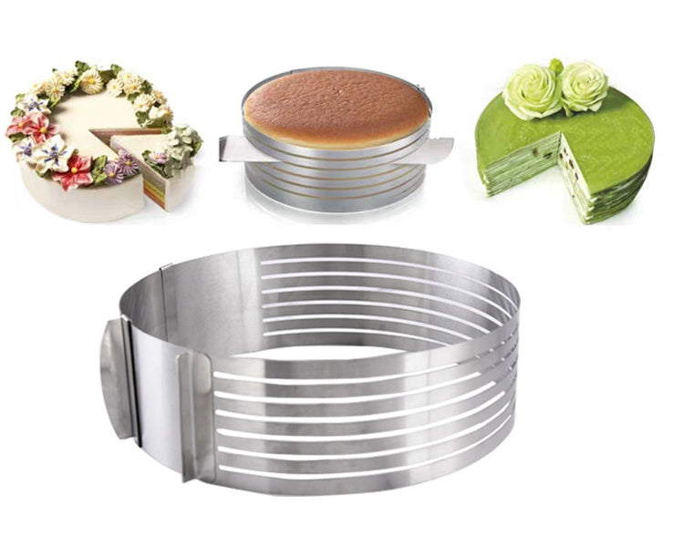 Layered Stainless Steel Adjustable Round Cake Pastry Cutter DIY Tool null