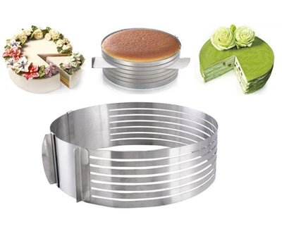 Layered Stainless Steel Adjustable Round Cake Pastry Cutter DIY Tool null