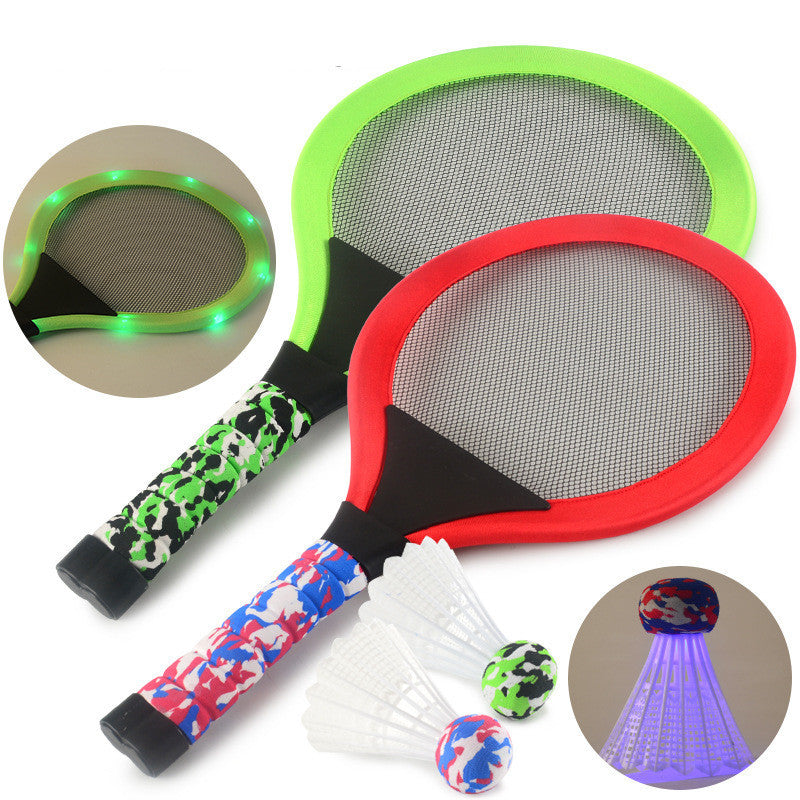 Children's luminous badminton racket set null