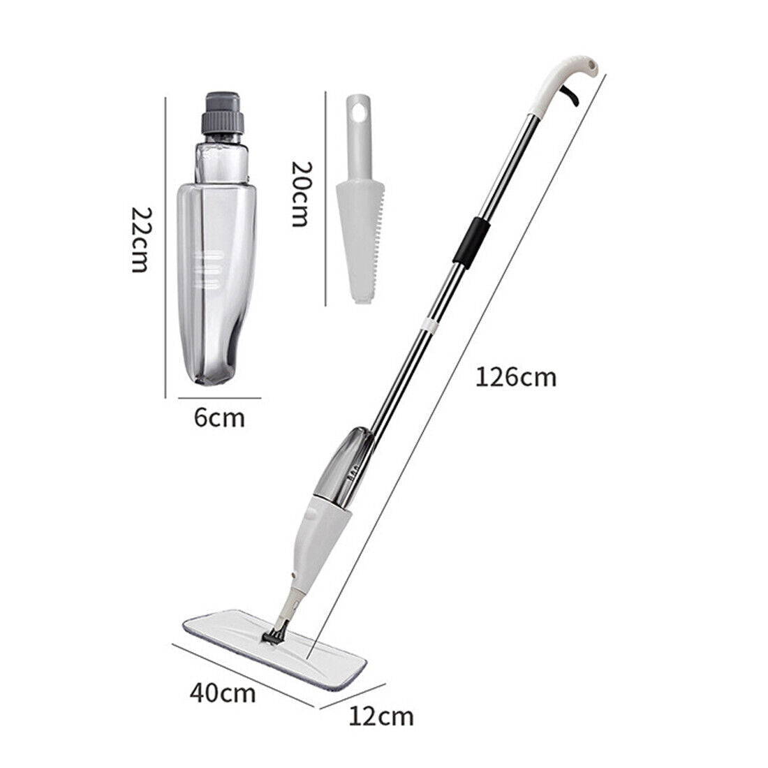 Spray Mop For Floor Cleaning 5 Reusable Microfibre Pads Water Bottle Tank UK null