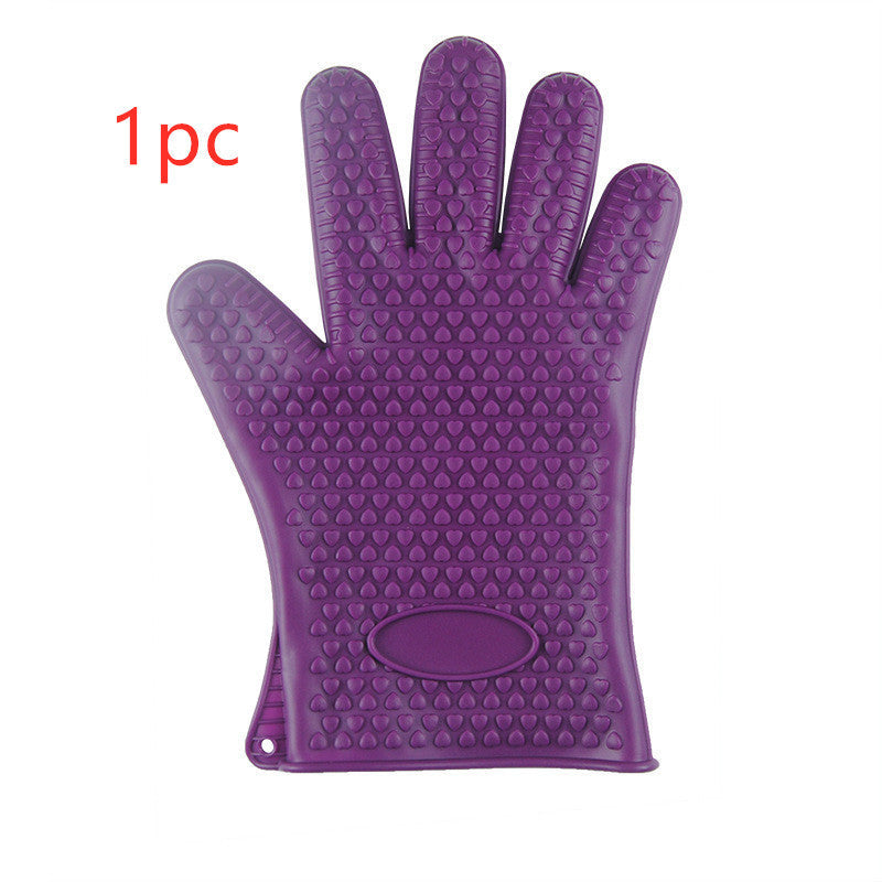 Food Grade Silicone Heat Resistant BBQ Glove Silicone Oven Mitts null