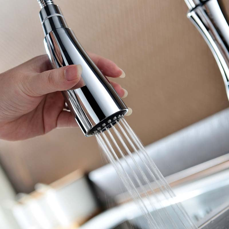 All Copper Rotatable Pull-Out Retractable Kitchen Faucet null