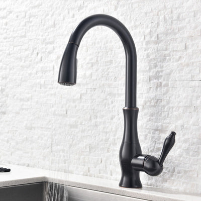 All Copper Rotatable Pull-Out Retractable Kitchen Faucet null