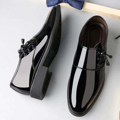 Trending Italian Patent Leather Shoes For Men Business Shoe Lace Up Oxfords Plus Size Male Wedding Party Shoes Men Black Leather null