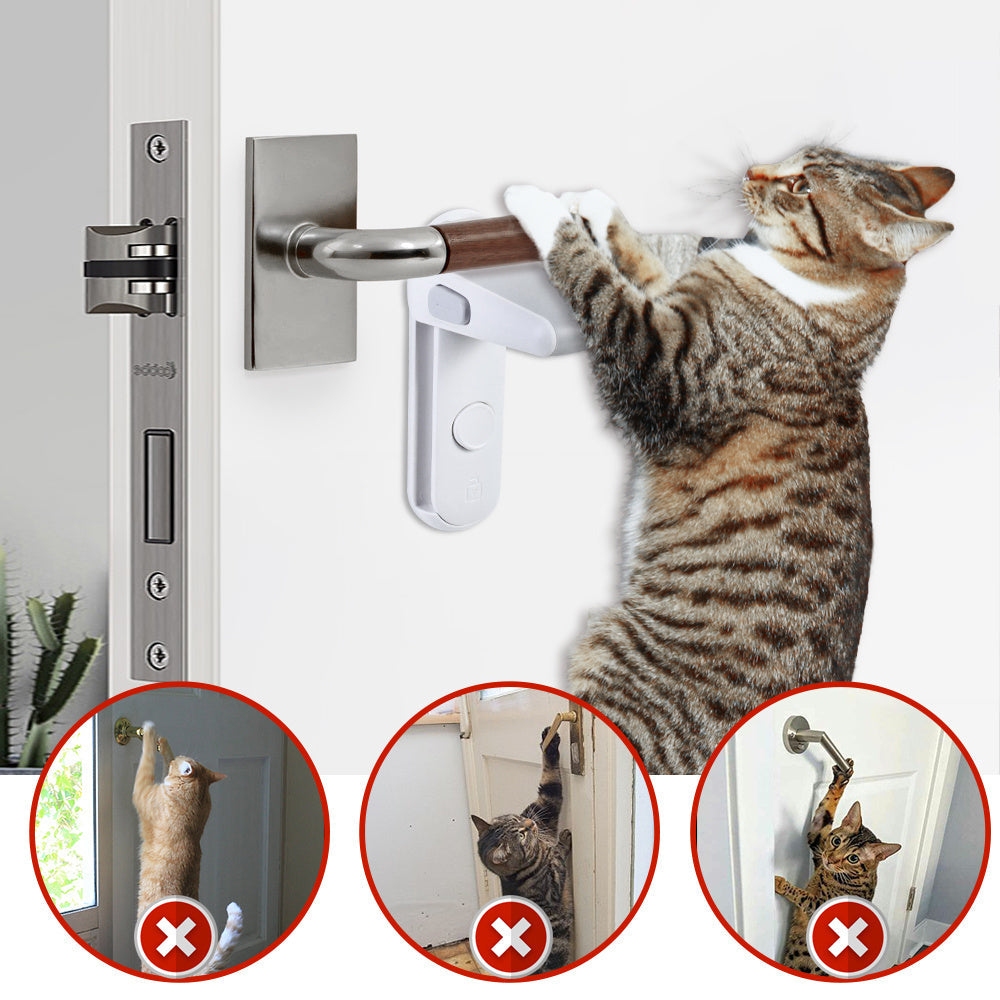 Children's Door Lever Lock Opening Artifact Anti-cat Anti-pet Room Easy To Install And Use null
