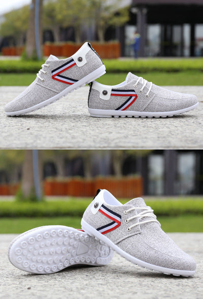 Men'S Soft-Soled Canvas Shoes, Sports And Leisure Old Beijing Cloth Shoes, Peas Shoes null