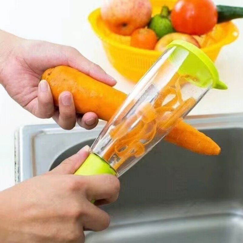 Multifunctional Storage Box Peeler Knife Peeler With Rubbish Bin Slicer Shredder Stainless Steel Vegetable Kitchen Gadgets Tools null