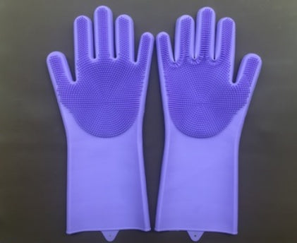 Silicone Heat-resistant Cleaning Brush Scrubbing Gloves null