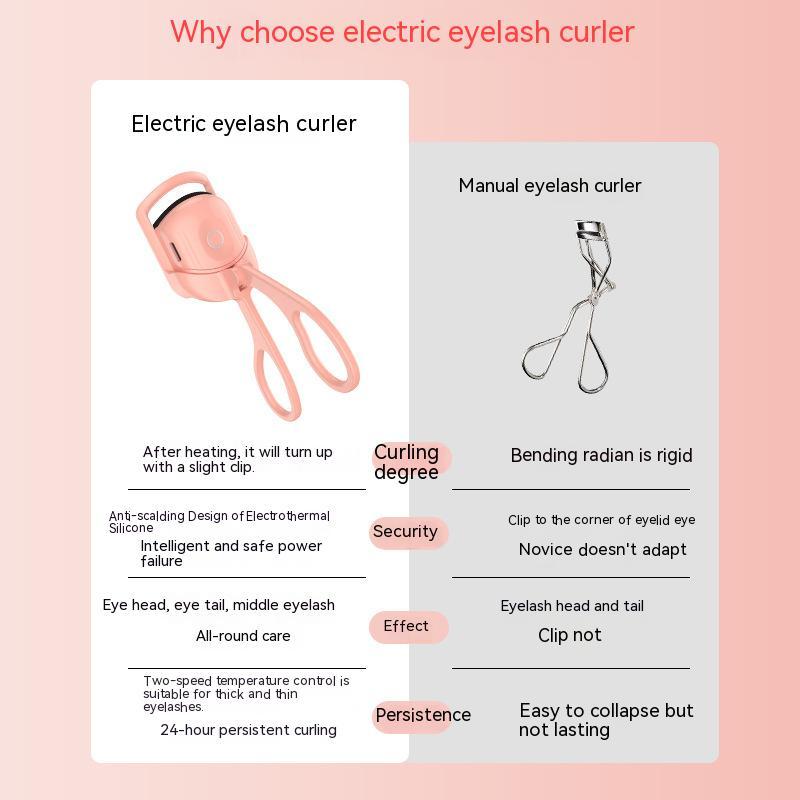 Eyelash Curler Portable Electric Heated Comb Eye Lash Long Lasting Eyelashes Curls Thermal Eyelash Curler Makeup Tools Heated Eyelash Curlers,Rechargeable Electric Eyelash Curler,Handheld Eyelash Heat null