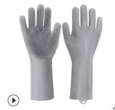 Silicone Heat-resistant Cleaning Brush Scrubbing Gloves null