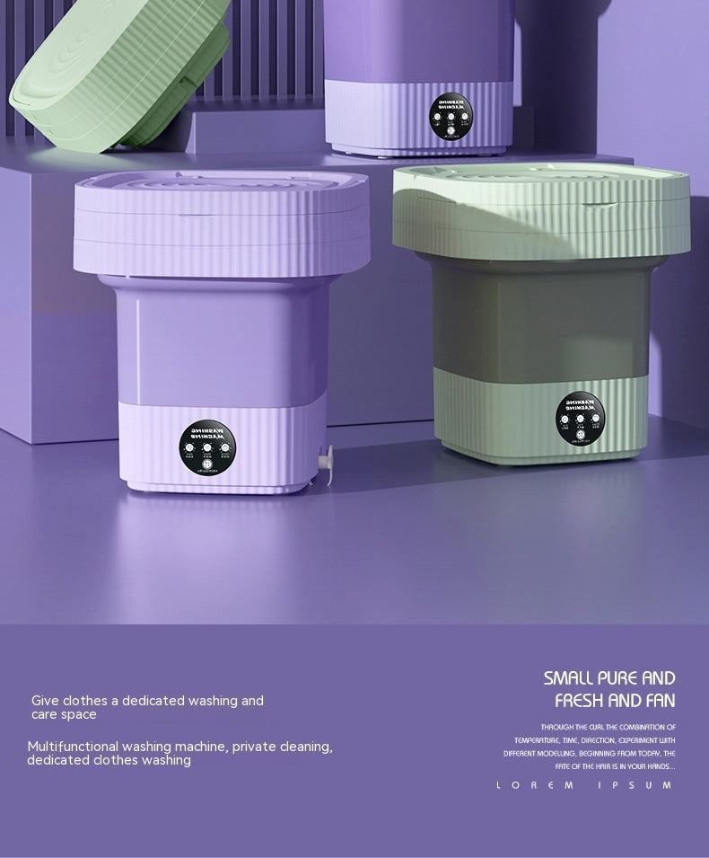 Plastic Folding Washing Machine Automatic Washing Underwear Panty Socks Baby Pet Clothes Dormitory Washing Integrated null