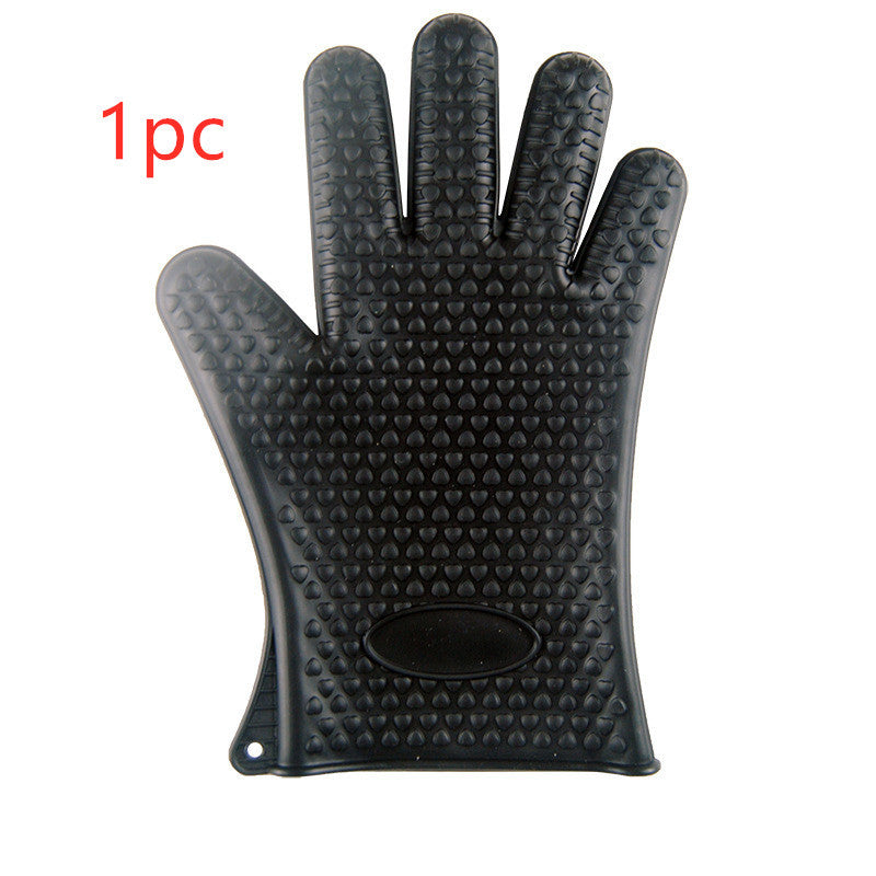 Food Grade Silicone Heat Resistant BBQ Glove Silicone Oven Mitts null