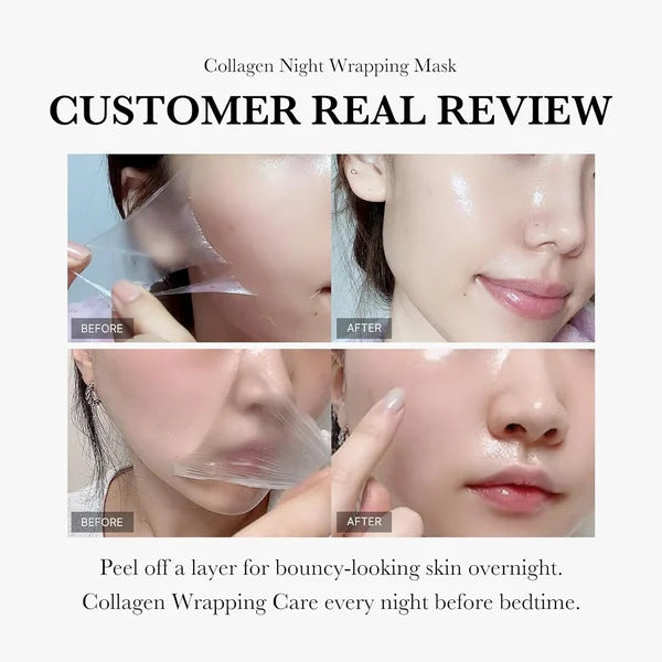 Face Night Mask Collagen Wrapping Mask Natural Ingredients Firming Elasticity & Hydration Anti-wrinkle For Skin Care null