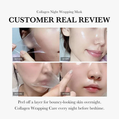 Face Night Mask Collagen Wrapping Mask Natural Ingredients Firming Elasticity & Hydration Anti-wrinkle For Skin Care null